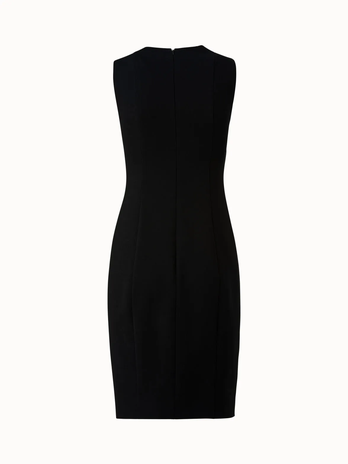 Sleeveless V-Neck Wool Double-Face Sheath Dress