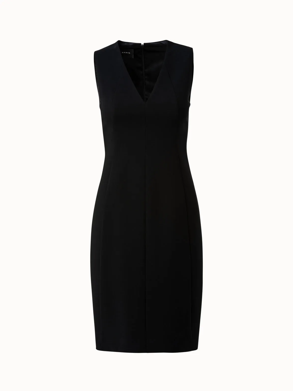 Sleeveless V-Neck Wool Double-Face Sheath Dress