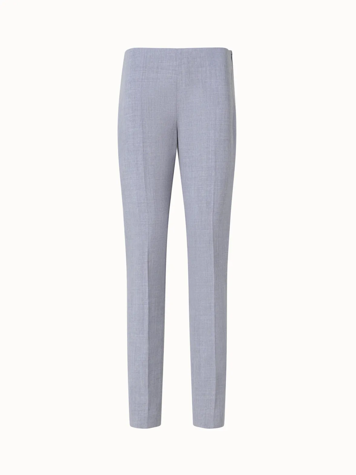 Slim Wool Double-Face Pants