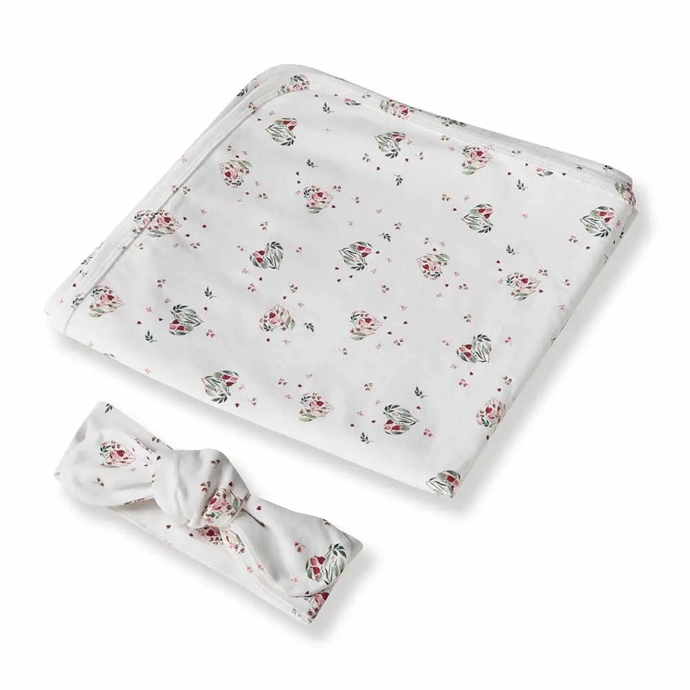Snuggle Hunny Jersey Wrap   Topknot - Hearts