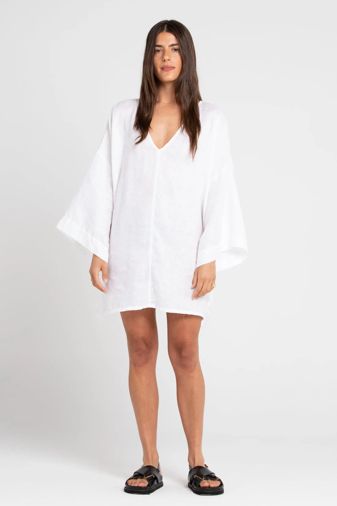 Sofia Linen Tunic White