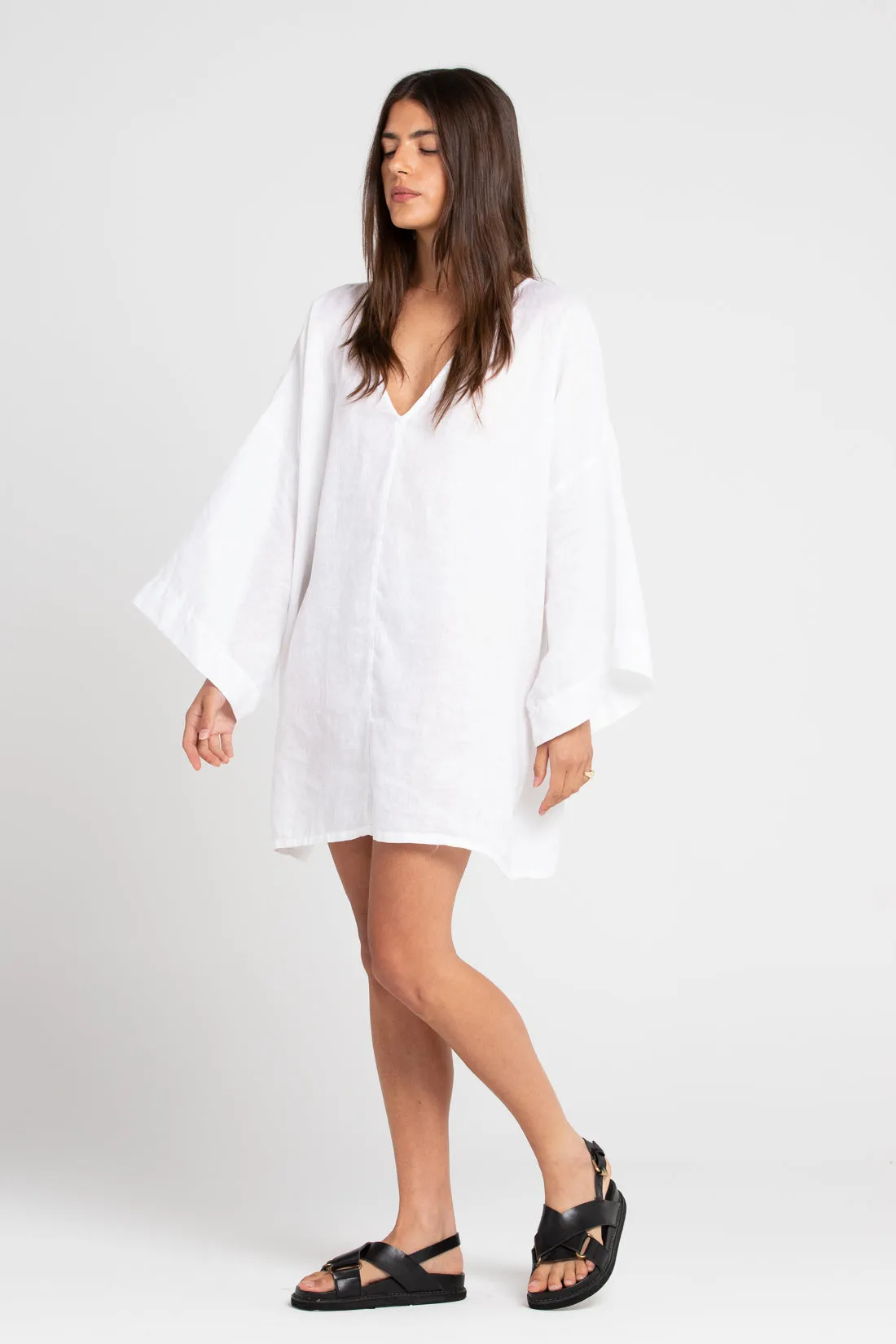 Sofia Linen Tunic White