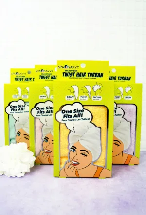 Spa Savvy Microfiber Twist Hair Turban - Assorted