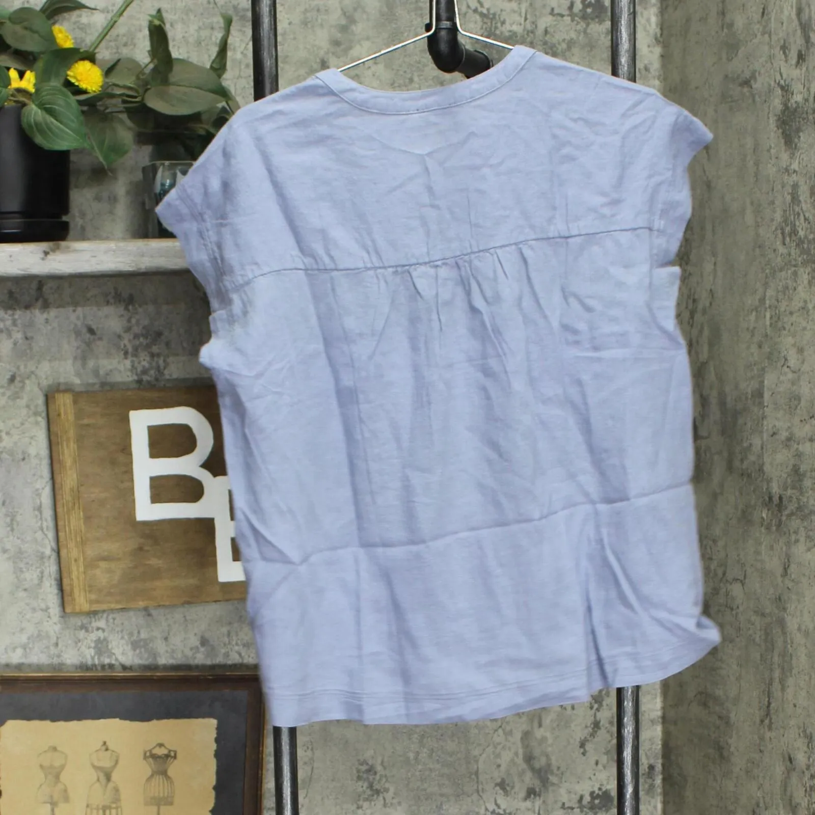 Splendid Women's Linen Blend Tunic Top 177097 Blue L