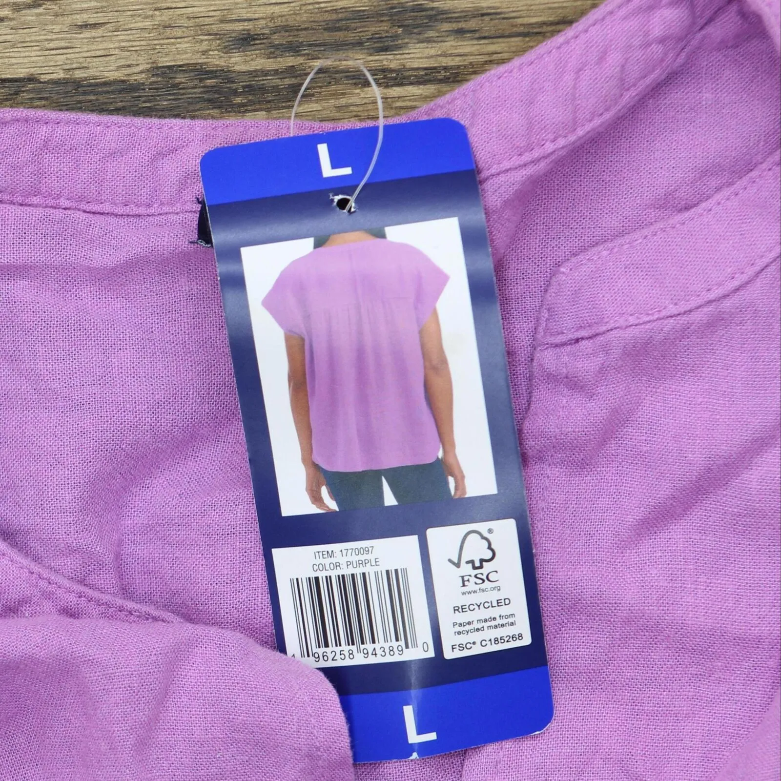 Splendid Women's Linen Blend Tunic Top 177097 Purple L