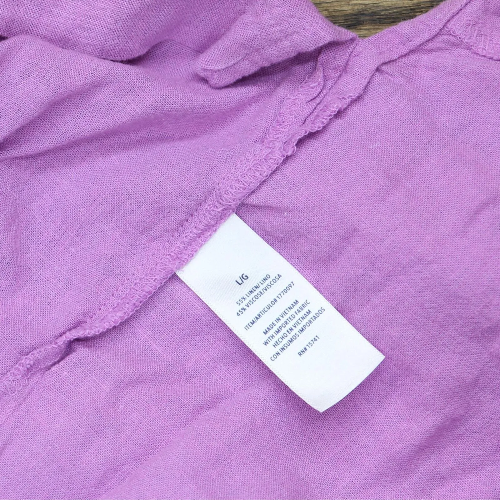 Splendid Women's Linen Blend Tunic Top 177097 Purple L