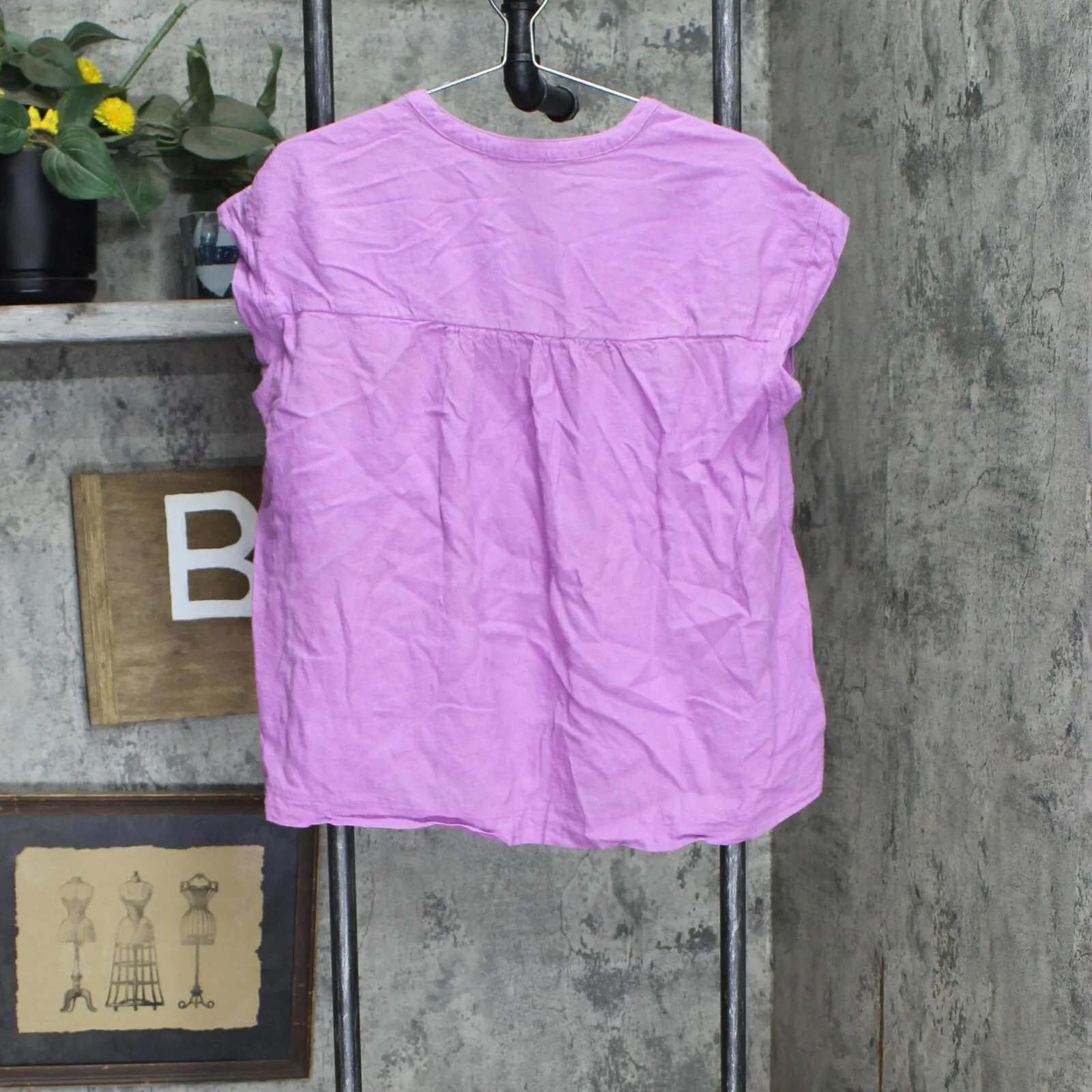 Splendid Women's Linen Blend Tunic Top 177097 Purple L