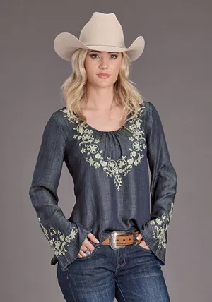 Stetson Ladies LS Peasant Blouse  1105005652042BU