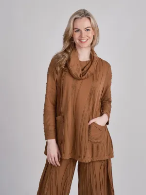 Stitched Cowl Neck Tunic