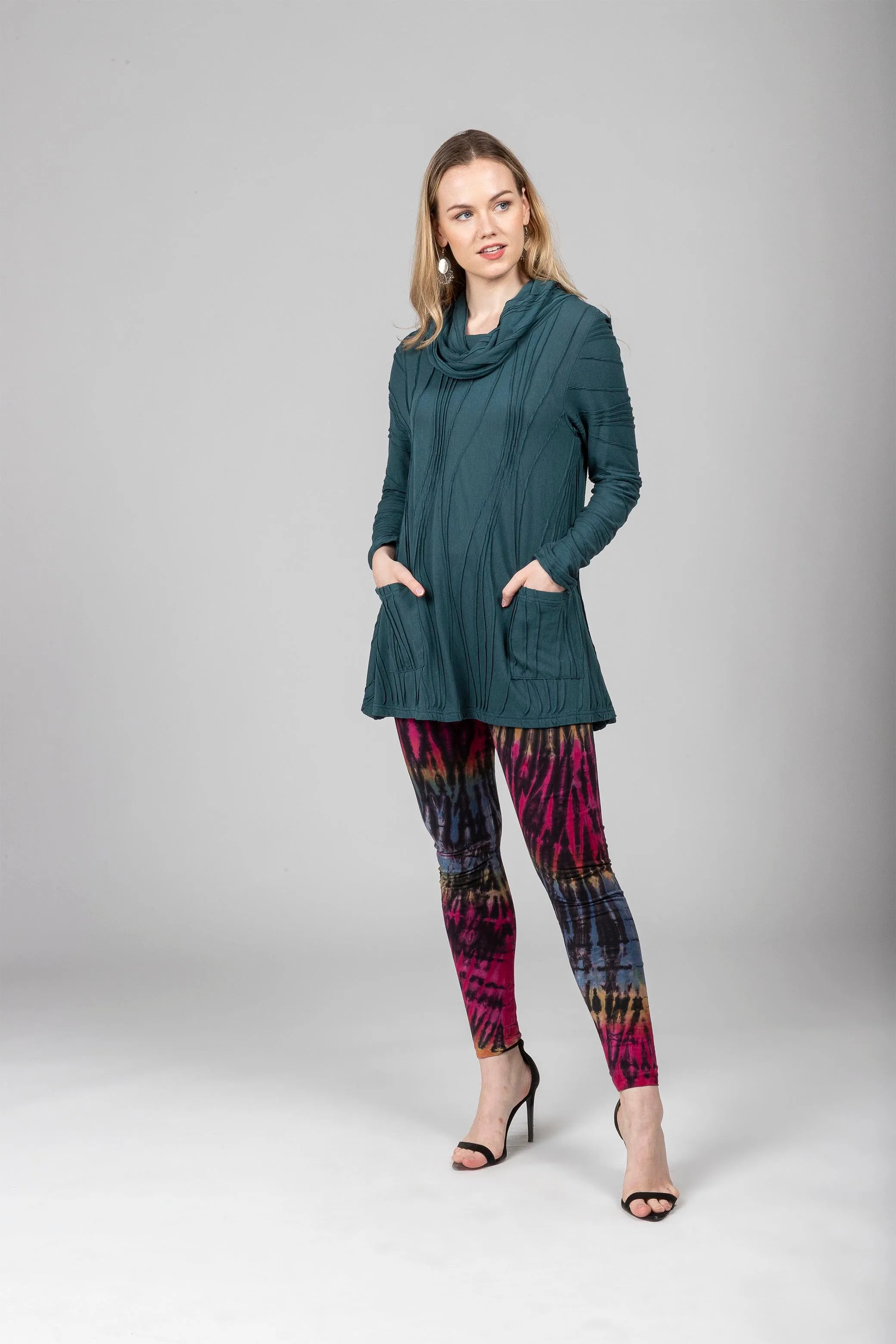 Stitched Cowl Neck Tunic