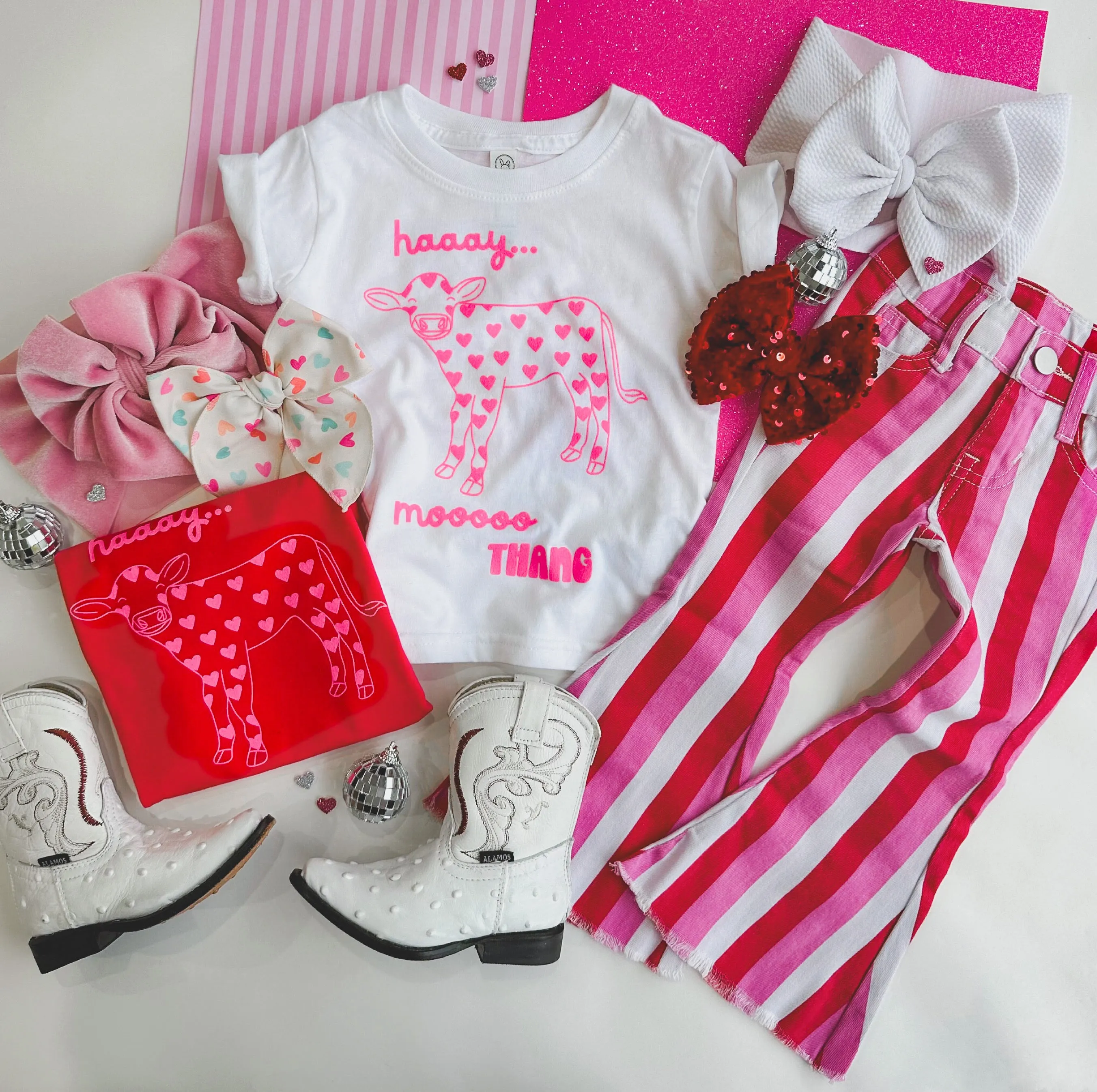 stripe bell bottoms - pink