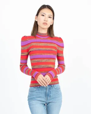 Striped Mock Neck Top