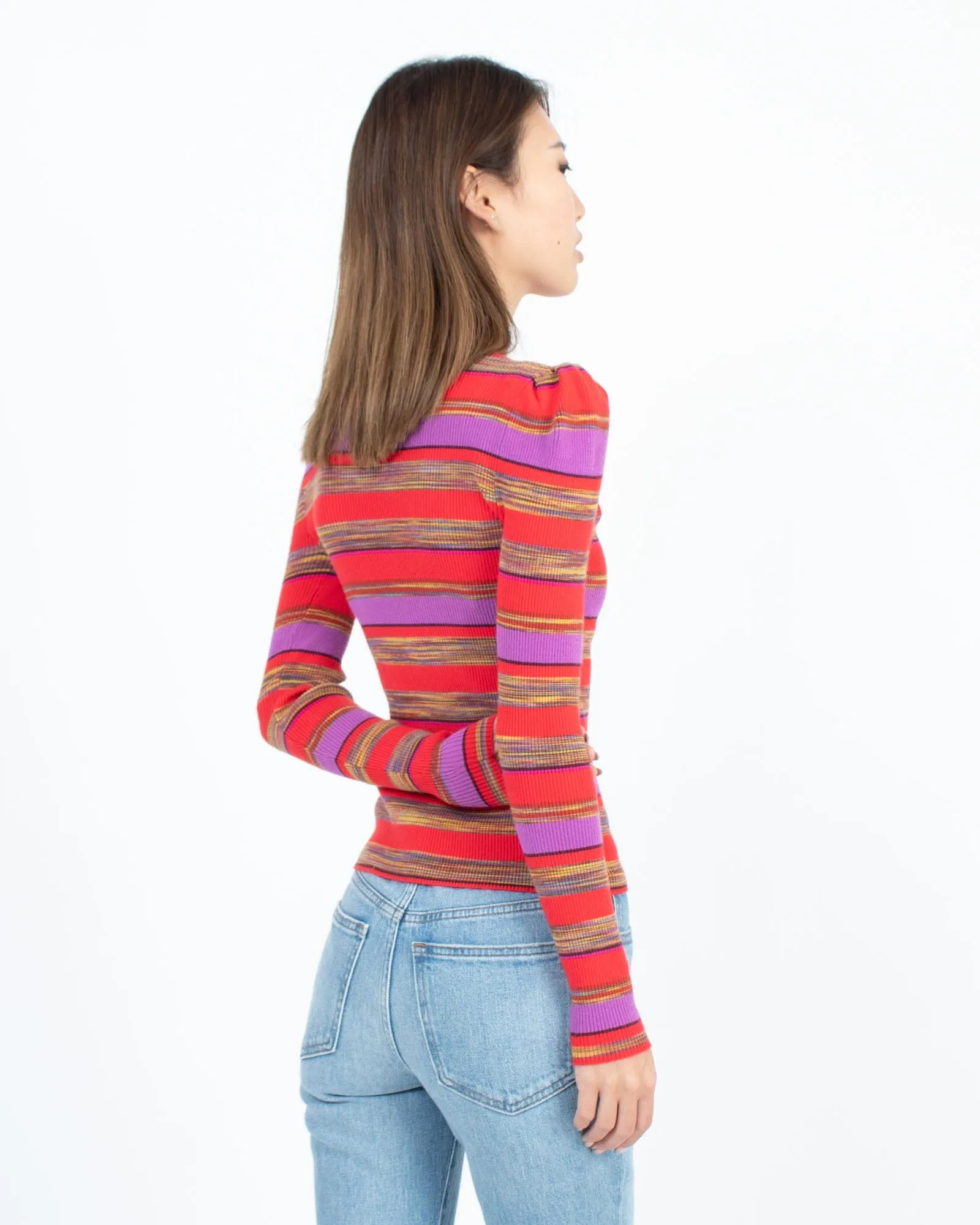 Striped Mock Neck Top
