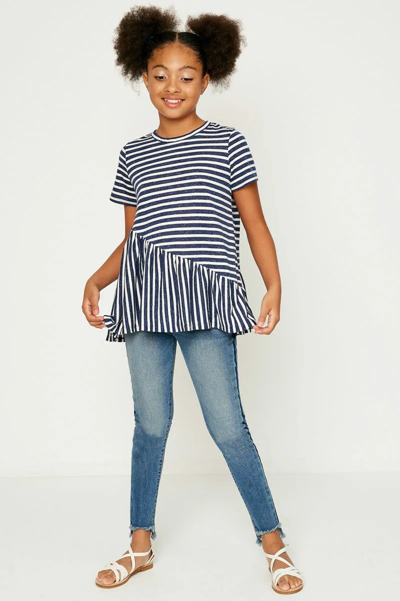 Striped Ruffle Tunic