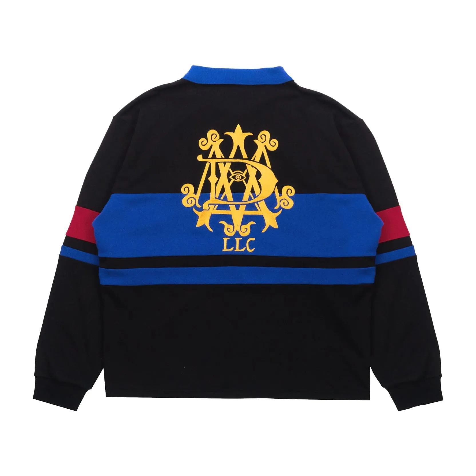 Striped Rugby Shirt with Embroidered Crest