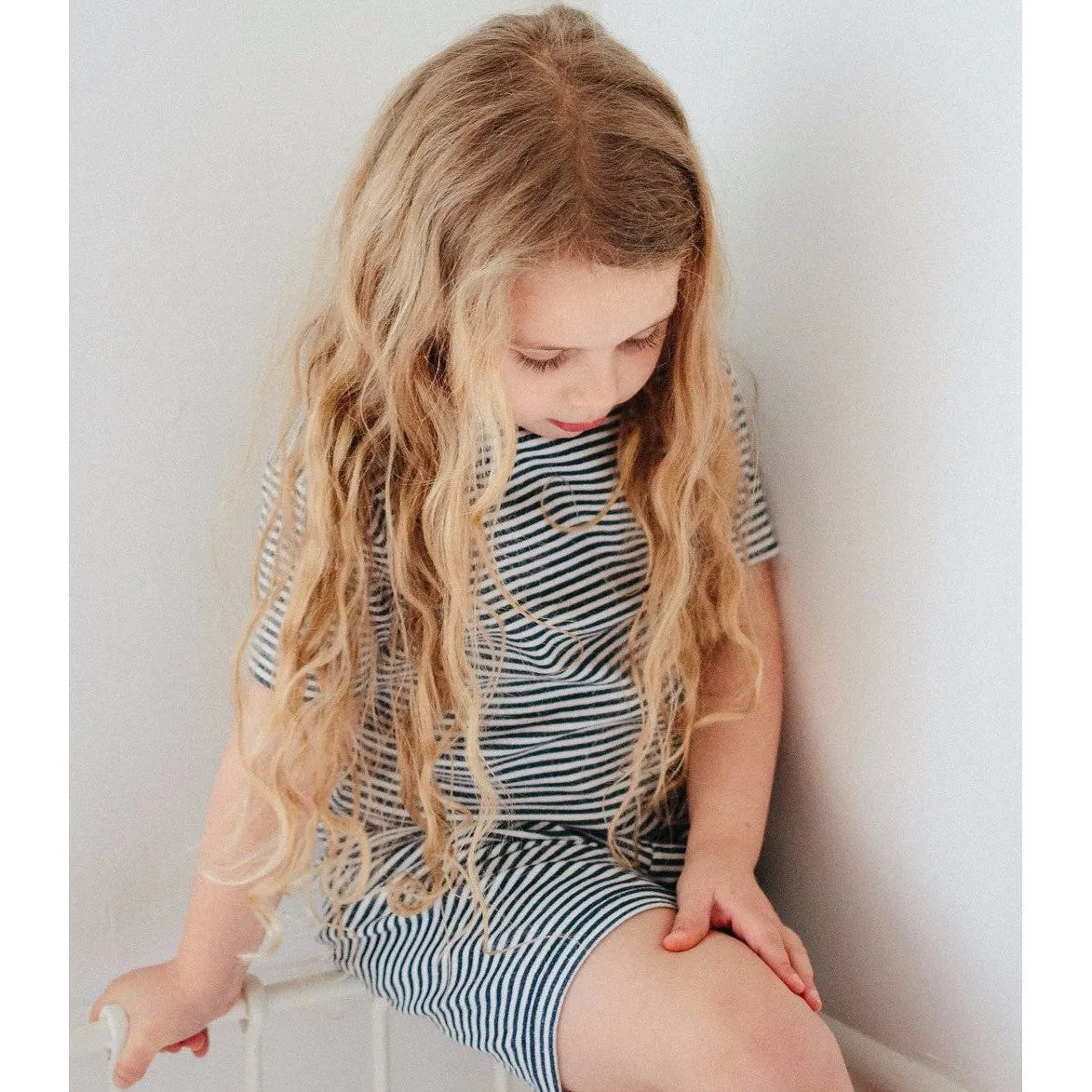 Striped Short Sleeve Top & Shorts PJ Set