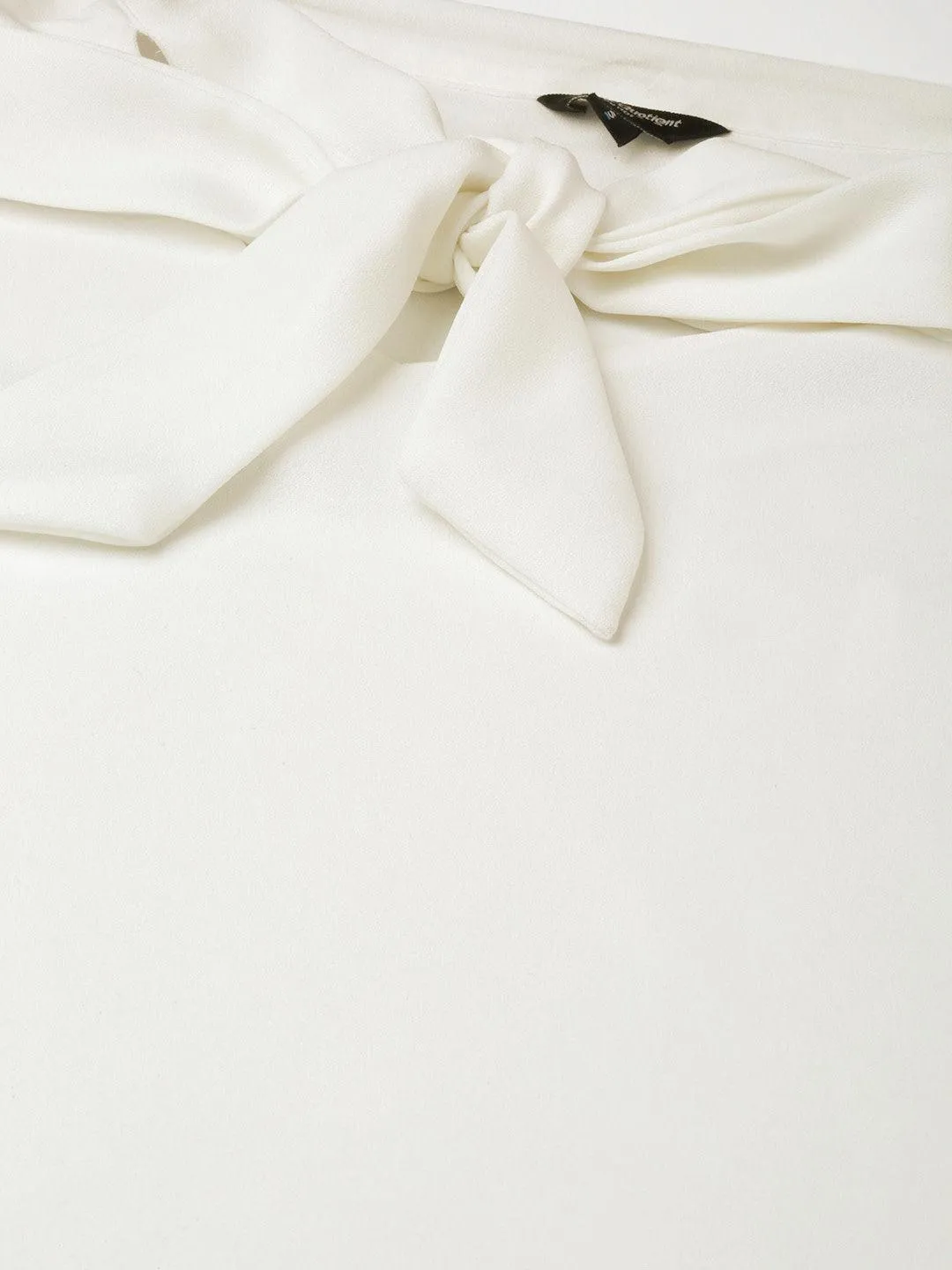 Style Quotient Women Solid White Polymoss Regular smart casual Top