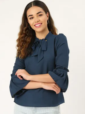 Style Quotient Women Solid White Polymoss Regular smart casual Top
