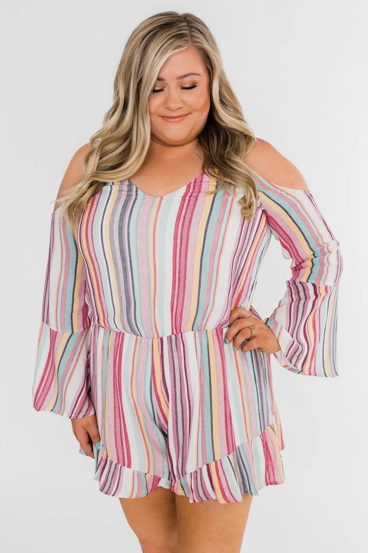 Summer Lovin' Striped Romper- Multi-Colored