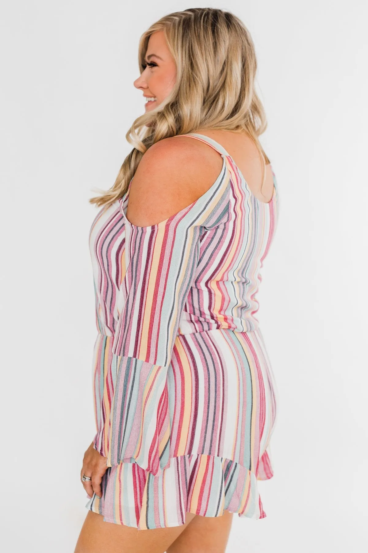 Summer Lovin' Striped Romper- Multi-Colored