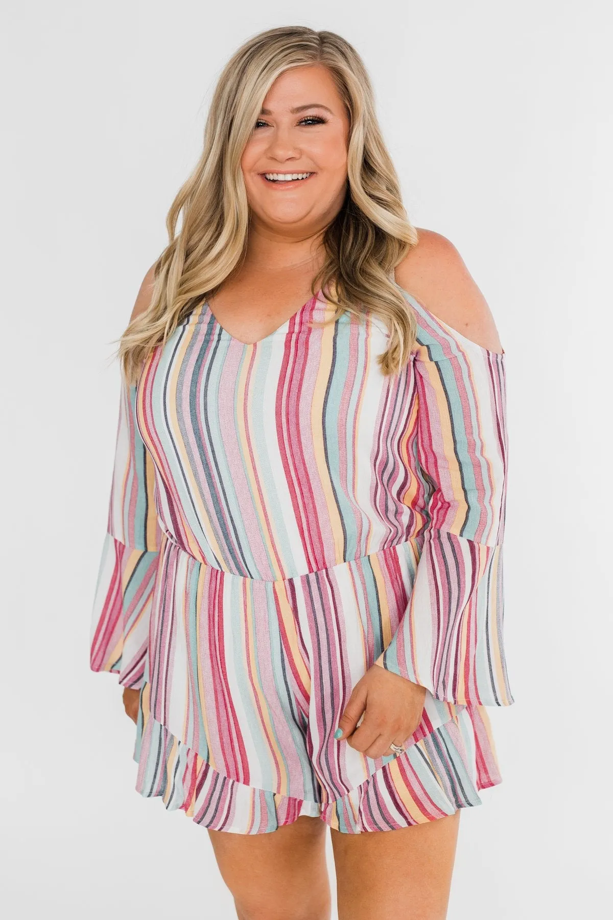 Summer Lovin' Striped Romper- Multi-Colored