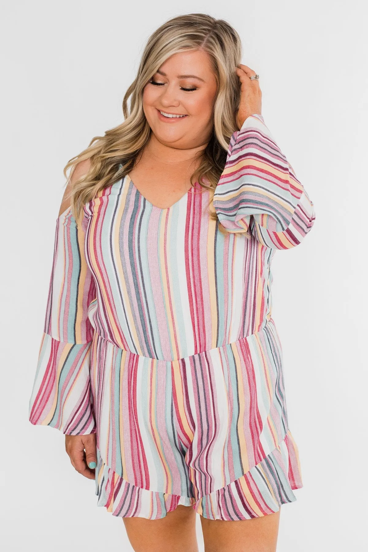 Summer Lovin' Striped Romper- Multi-Colored