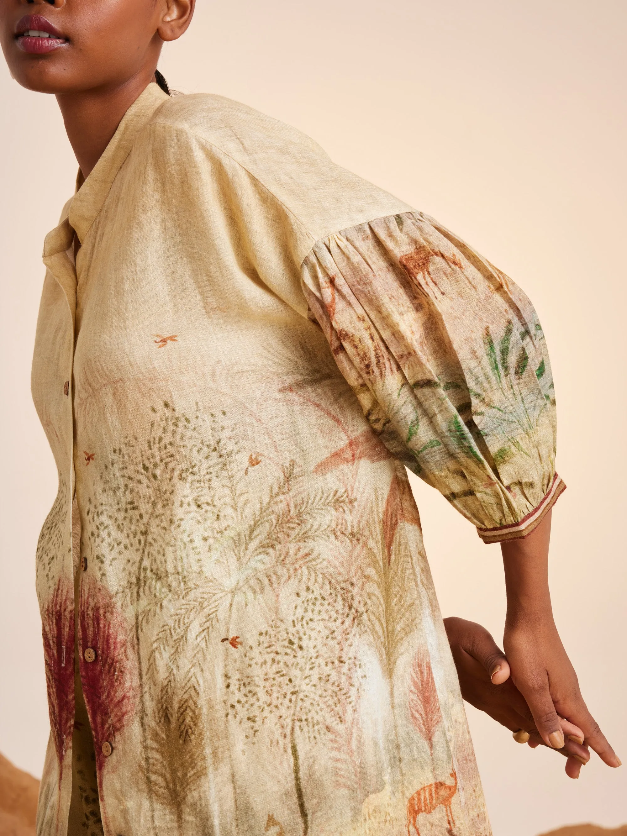 Summer Tunic Top Oracle-Woods-Linen-Ss25-Orac-Tun-Wod-Cord