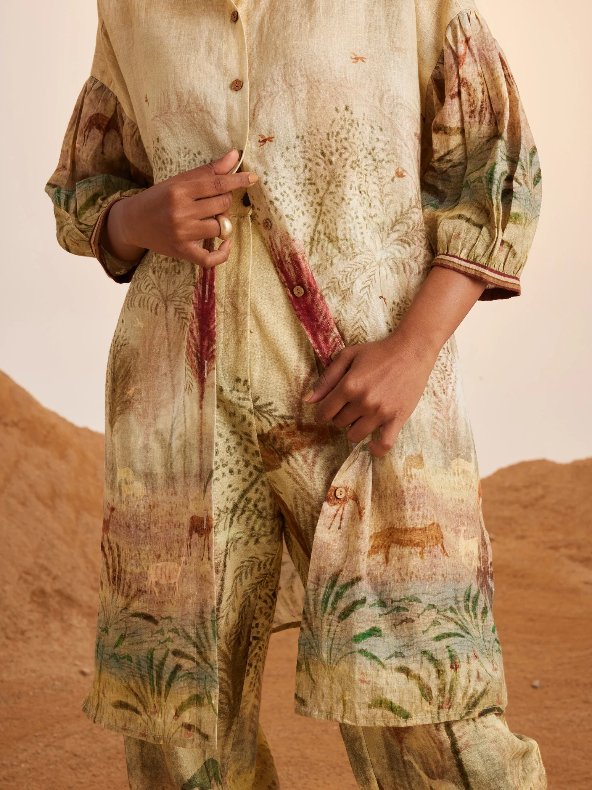 Summer Tunic Top Oracle-Woods-Linen-Ss25-Orac-Tun-Wod-Cord