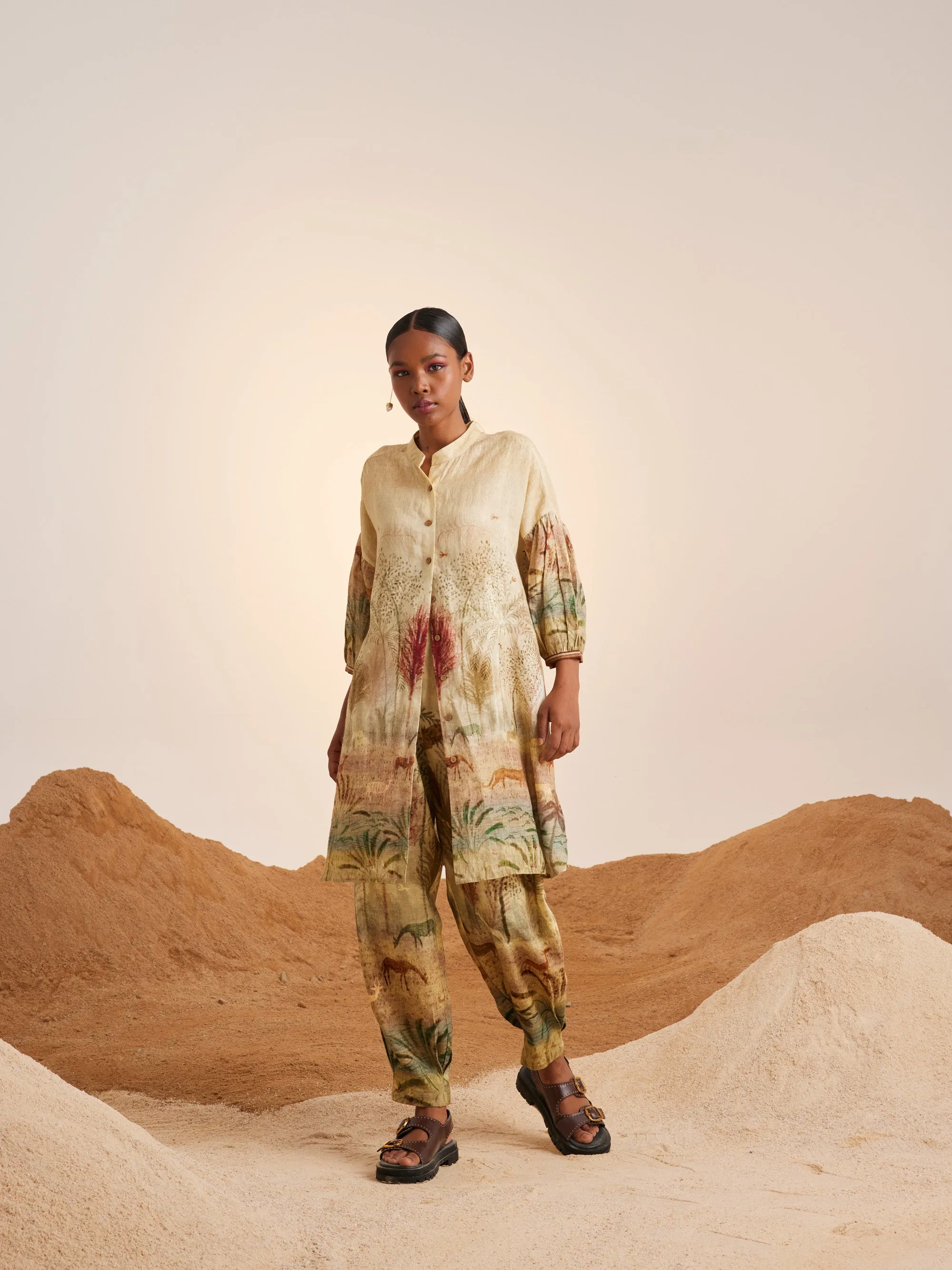 Summer Tunic Top Oracle-Woods-Linen-Ss25-Orac-Tun-Wod-Cord