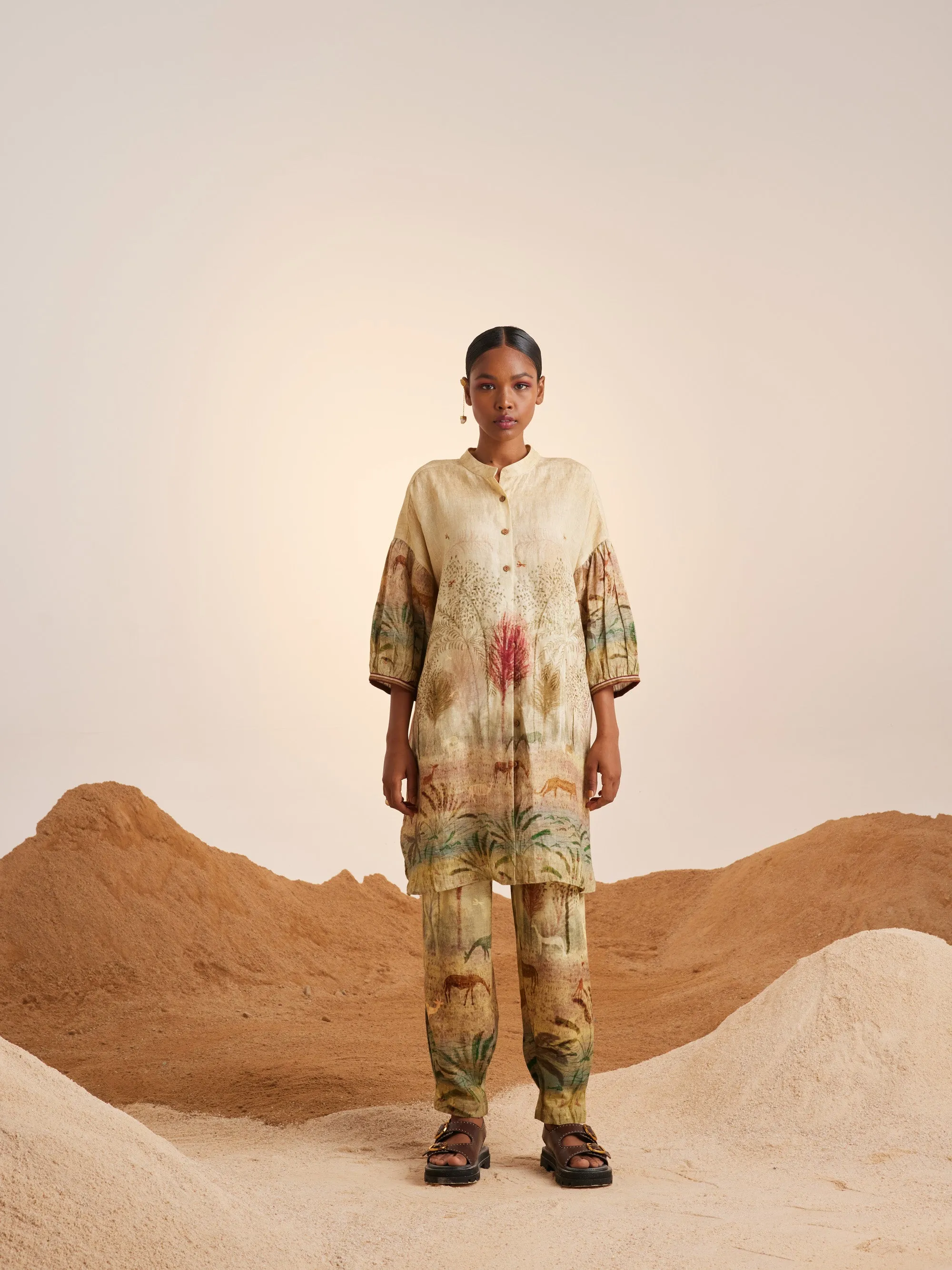 Summer Tunic Top Oracle-Woods-Linen-Ss25-Orac-Tun-Wod-Cord