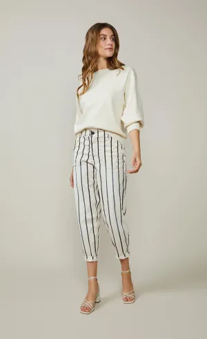 Summum Striped Cotton Trouser