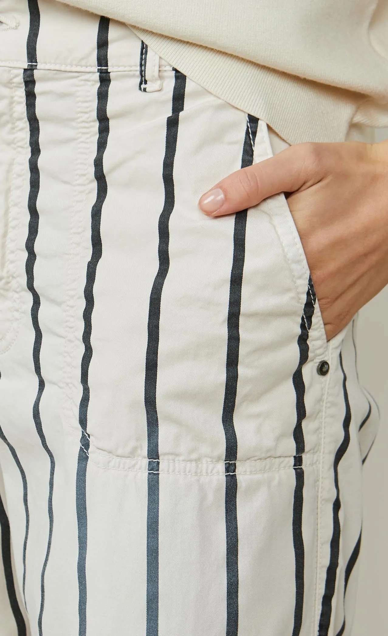 Summum Striped Cotton Trouser