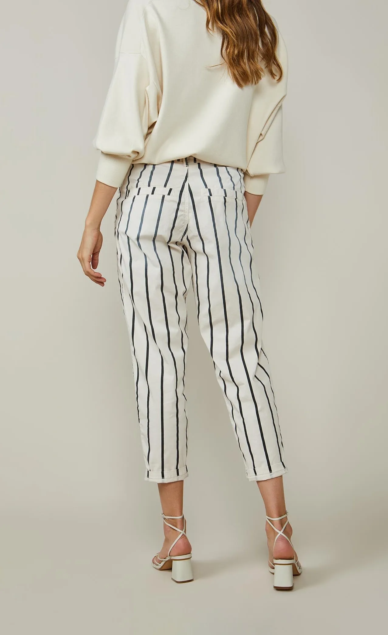 Summum Striped Cotton Trouser