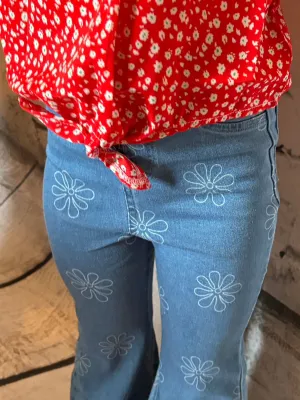 Sutton Bell Bottoms Floral Jeans