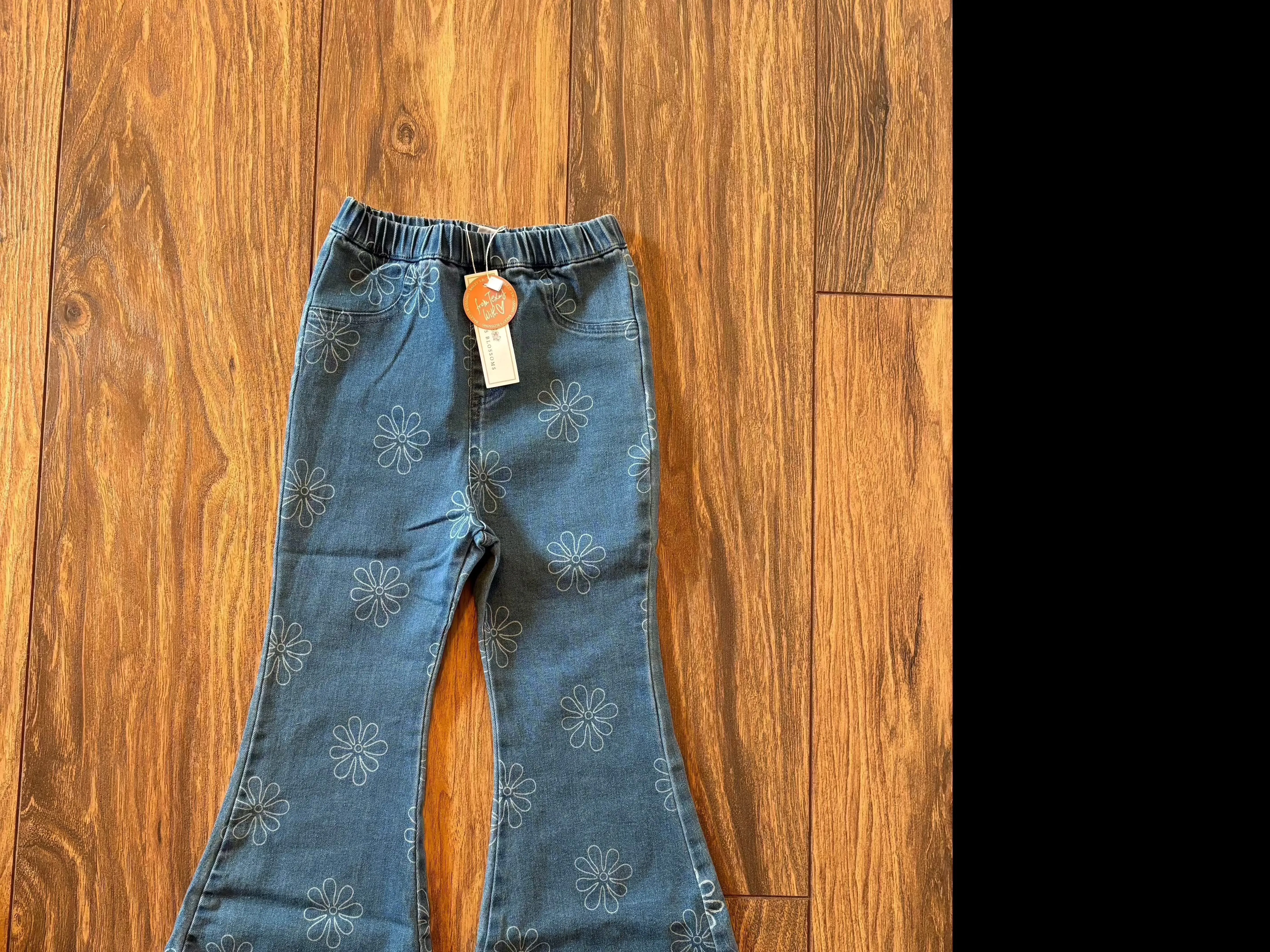 Sutton Bell Bottoms Floral Jeans