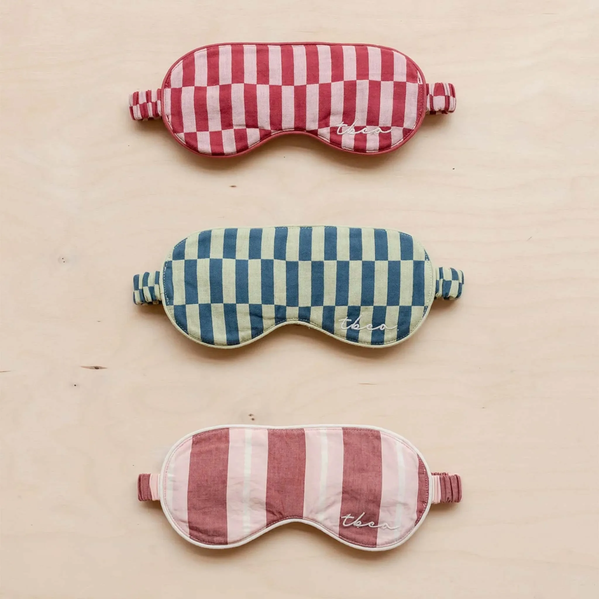 TBCo Green Checkerboard Cotton Eye Mask