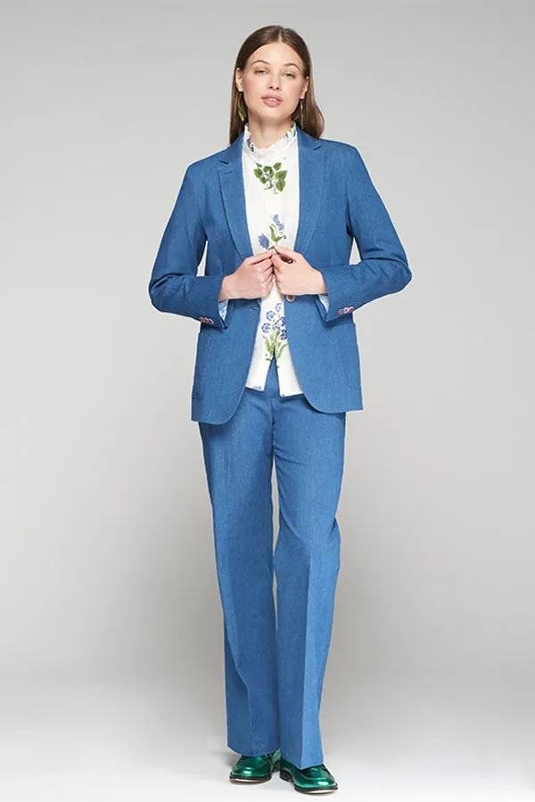 TEODORA DECORATIVE BUTTON LYOCEL TROUSERS