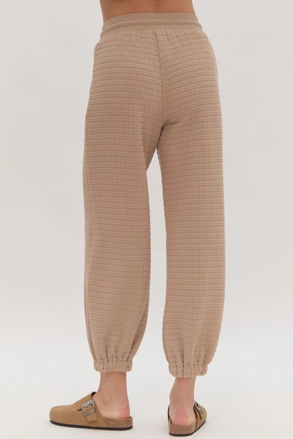 Textured high waisted joggers