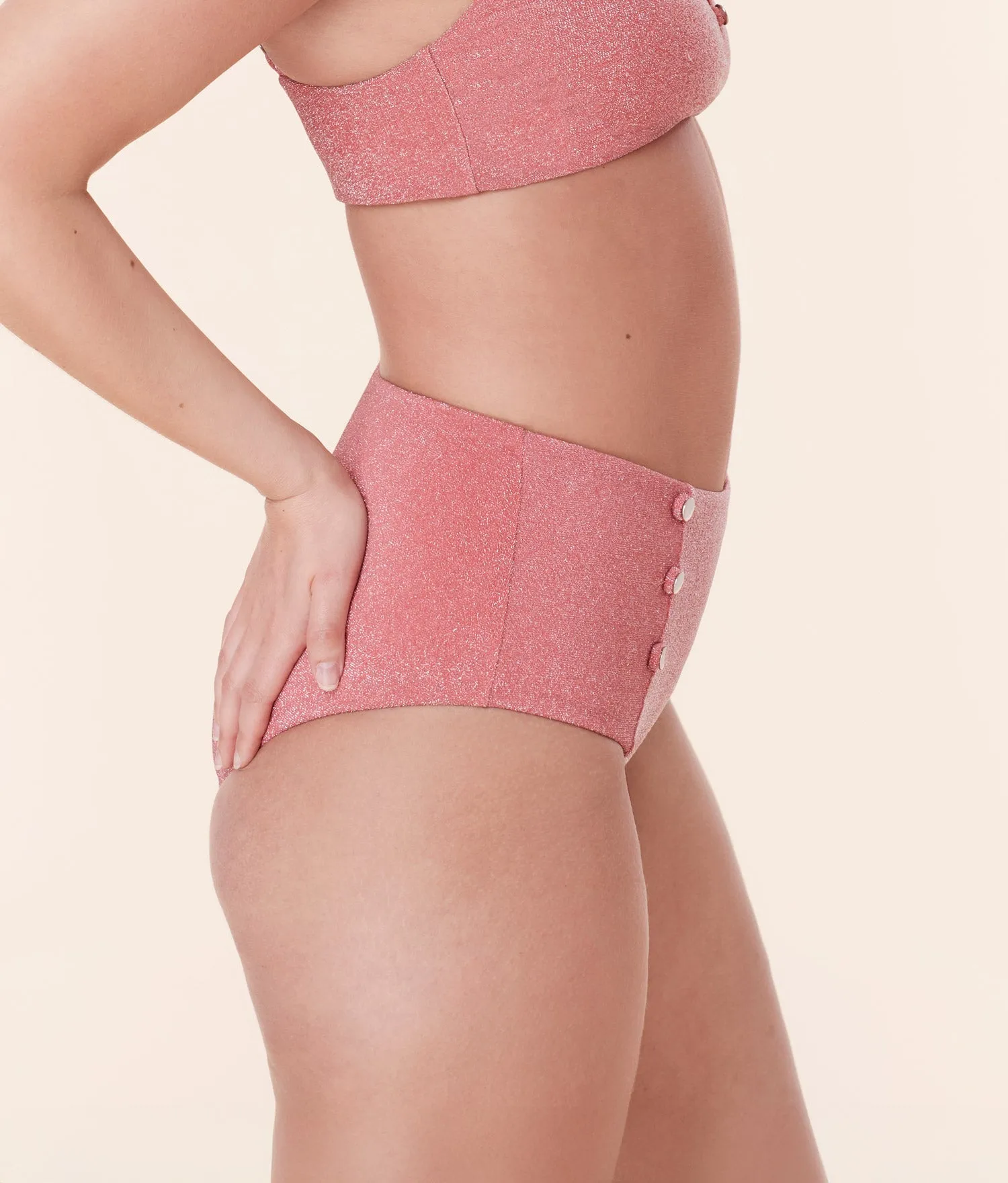 The Lipari Bikini Bottom - Glitter - Shell