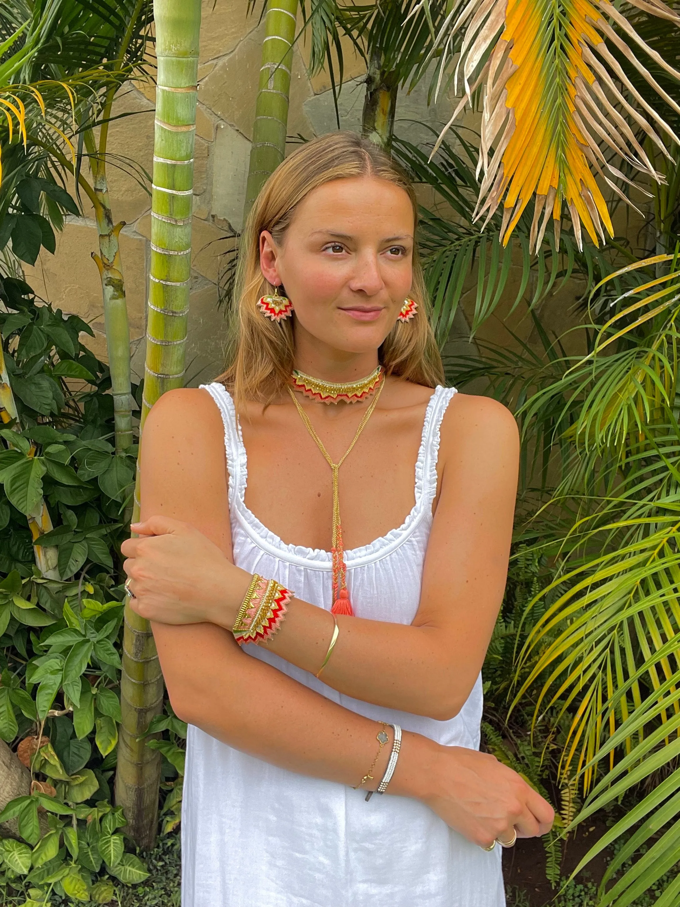 The Mahi Necklace ↠ Peach Green