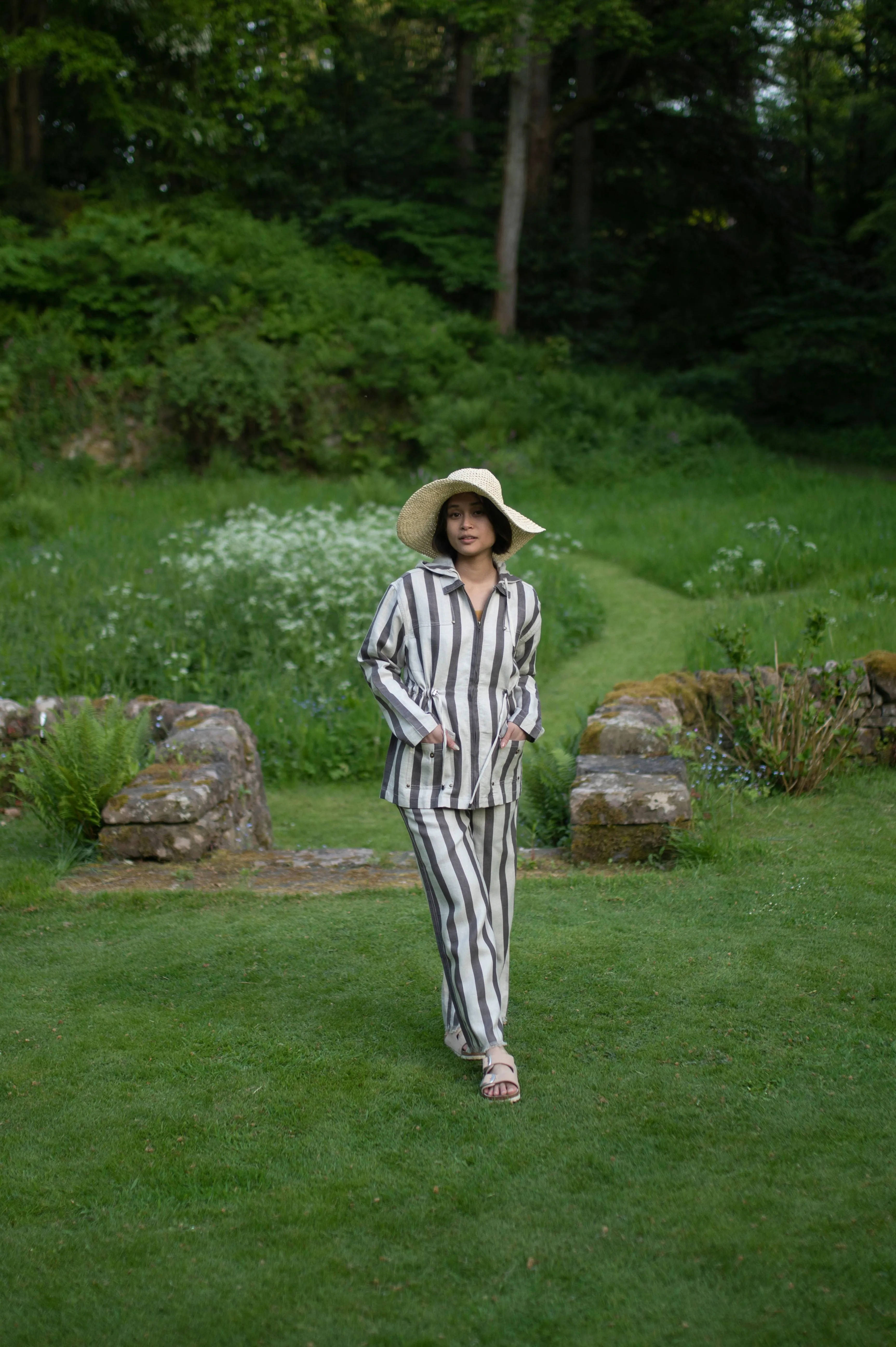 The Terra Tribe Grey Stripes Nelson Utility Jacket