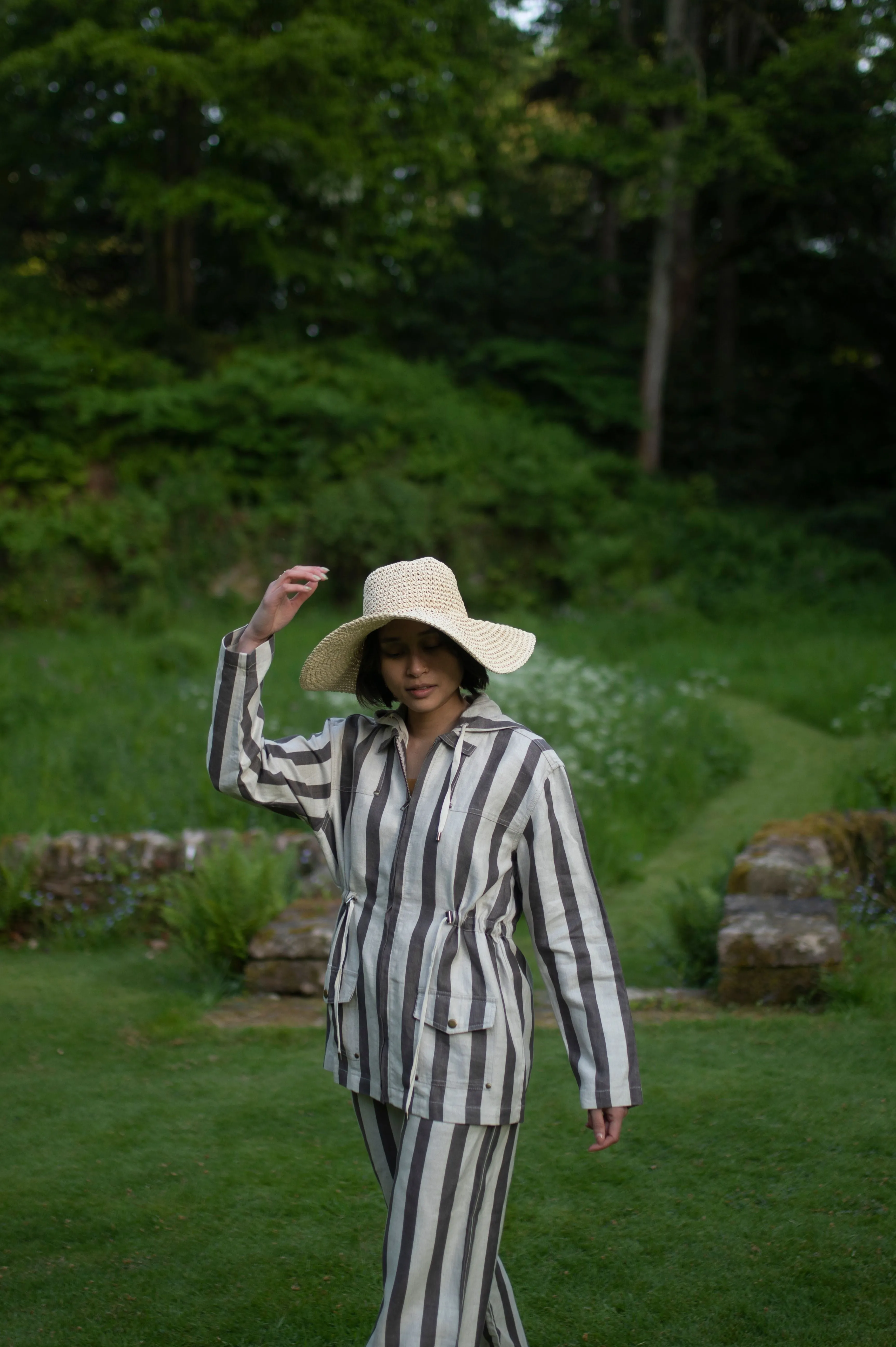 The Terra Tribe Grey Stripes Nelson Utility Jacket