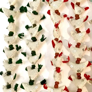 Tilonia® Bell Totas - Flock of Tiny Holiday Doves - Red