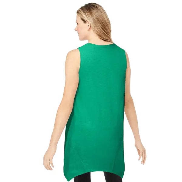 Tropical Emerald Sleeveless Hanky Hem Tunic PSW-9223