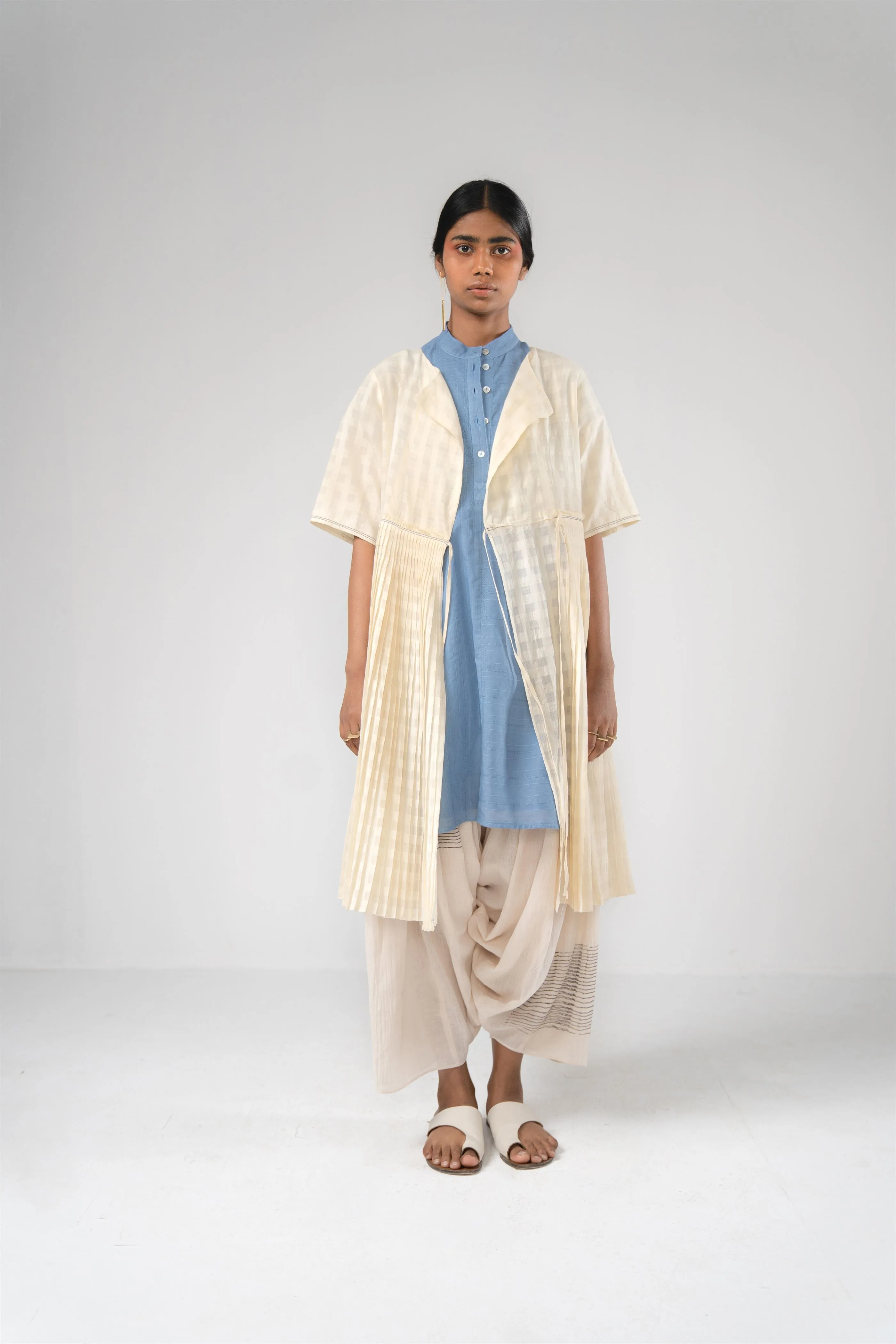 Urvashi Kaur   -   Nova Tunic Striped With Stitch Line Details