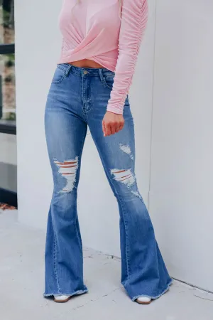 Vannah Distressed Bell Bottom Jeans