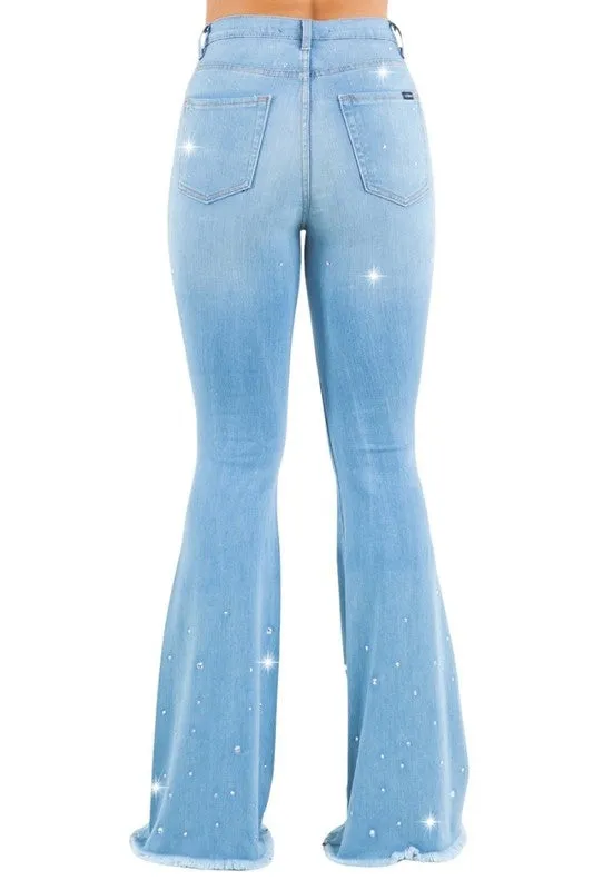 Vegas Glam Bell Bottom Light Wash - Inseam 32