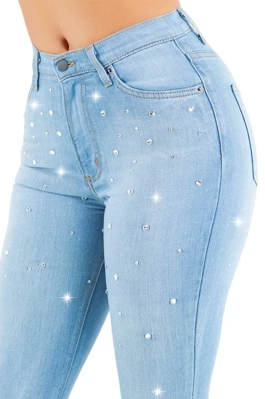 Vegas Glam Bell Bottom Light Wash - Inseam 32