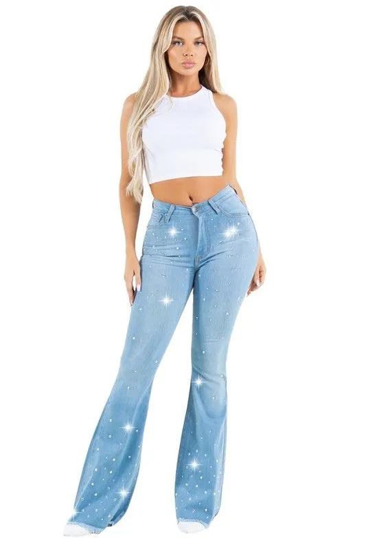 Vegas Glam Bell Bottom Light Wash - Inseam 32