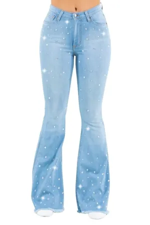 Vegas Glam Bell Bottom Light Wash - Inseam 32